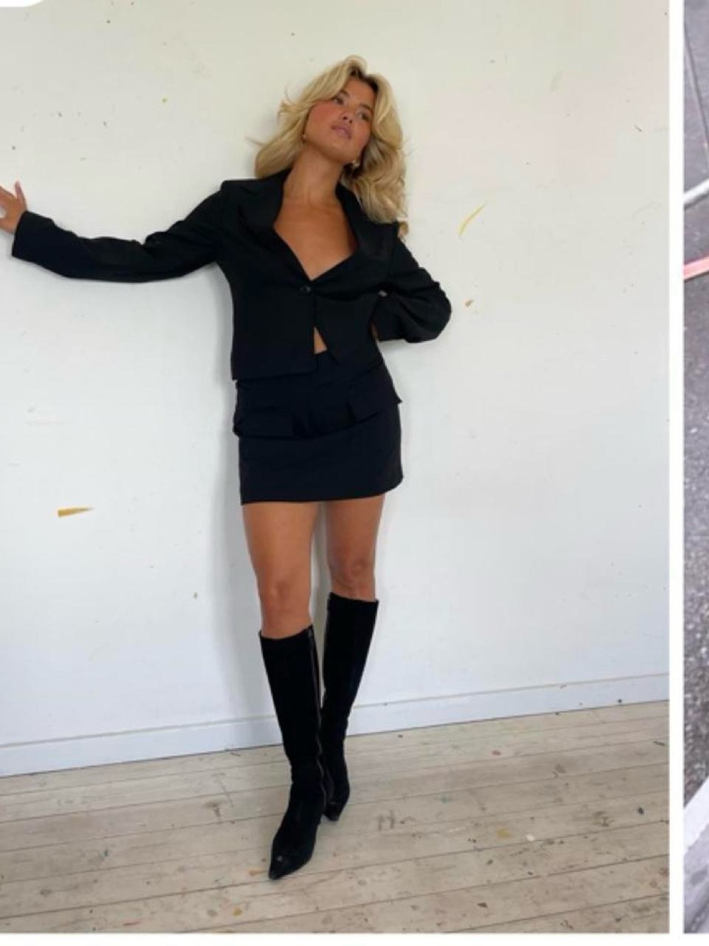Black Women's Knit Mini Skirt